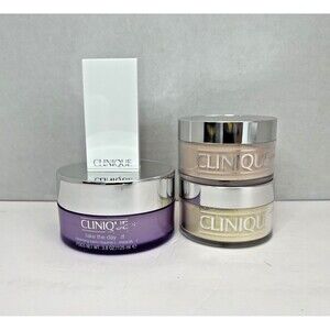 Clinique Makeup Lot (4) Face Powder, Redness Sol, Cleansing Balm, Shadow Duo